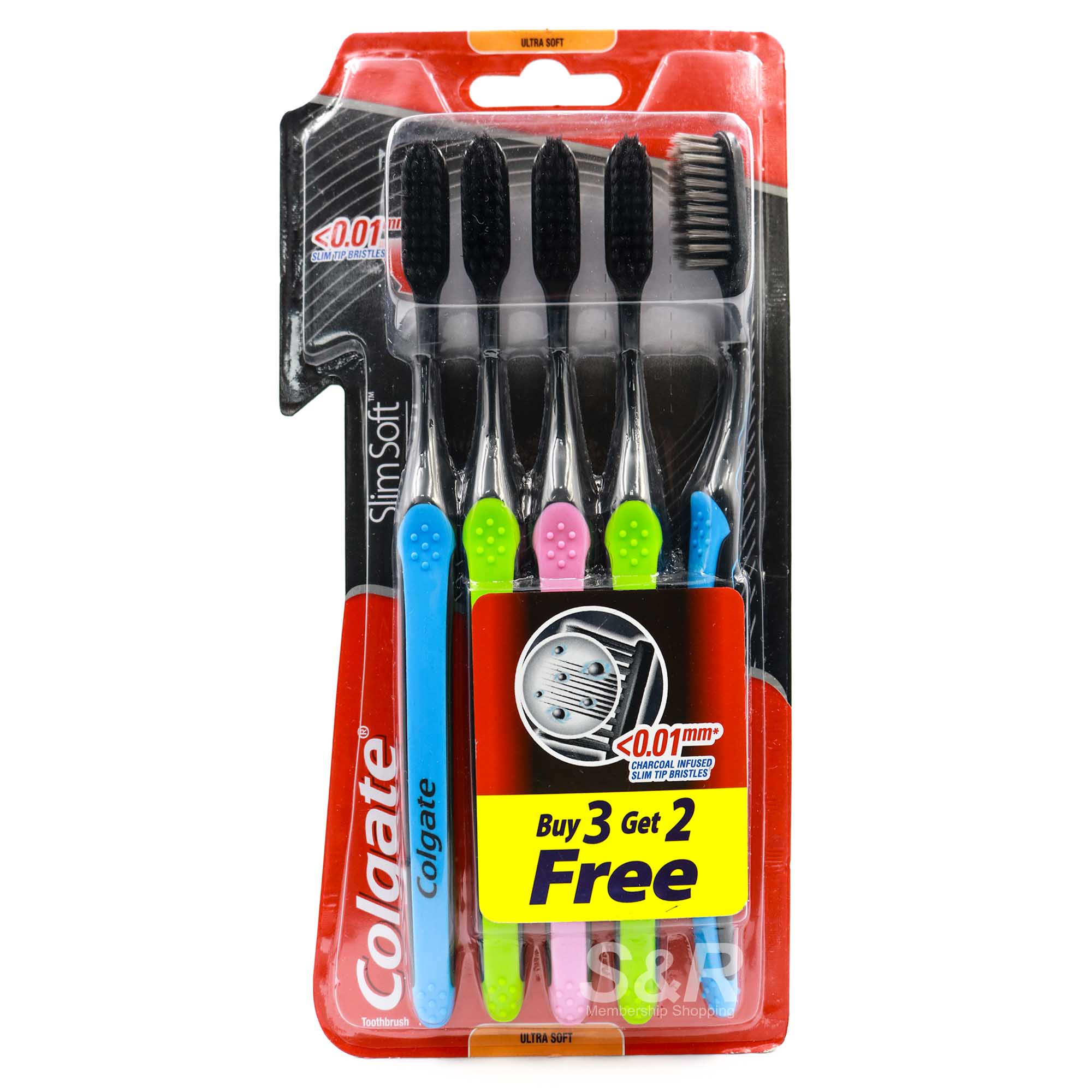 Colgate Slim Soft Charcoal Ultra Soft Toothbrush 5pcs